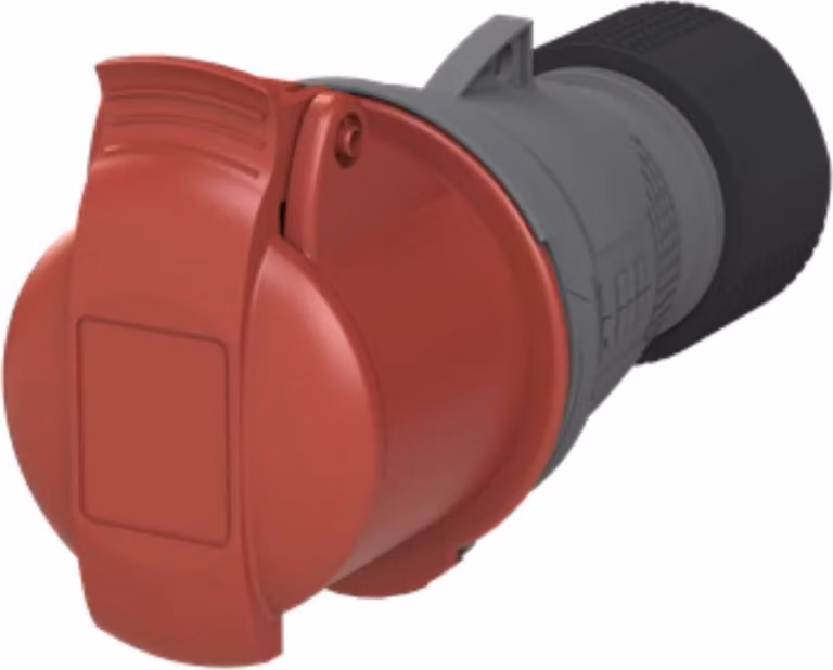 Amphenol 16 ampere CEE connettore maschio a 4 poli (3P+PE) presa, codifica 6h rosso 380/415V frequenza 50 e 60Hz -