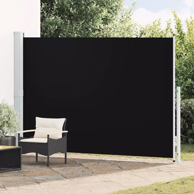 Tenda Laterale Retrattile DESIGN IN per Patio e Balcone in Poliestere e Acciaio, L: 300 cm, H: 200 cm, Colore Nero o Grigio