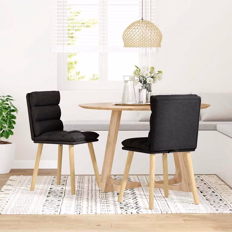 vidaXL Sedie da Pranzo 2 pz Nere in Tessuto