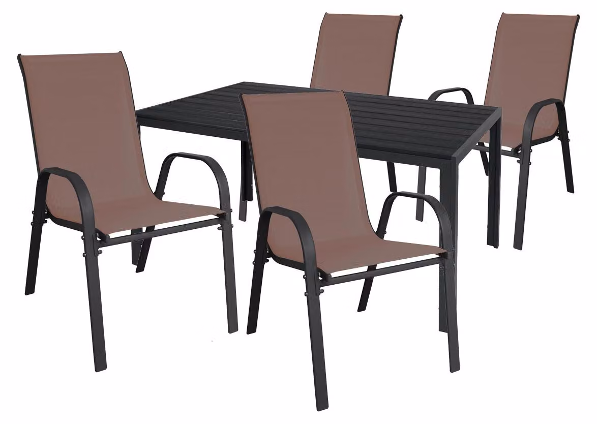 Set da giardino Set di sedute 5 pezzi L150xL90xH74cm Alluminio Non legno