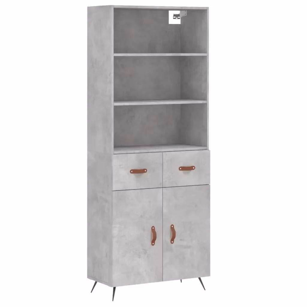 Credenza Buffet Armadio Design Mania Grigio Cemento per Cucina e Soggiorno L: 69,5 cm, P: 34 cm, H: 180 cm – 2