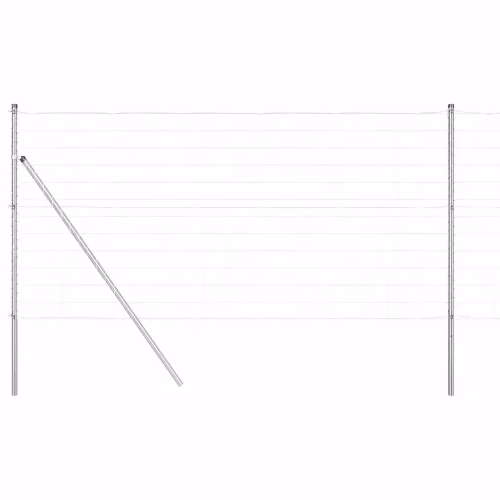 Fissaggio a terra Euro per recinzione da esterno vidaXL in acciaio zincato argento L: 120 cm, P: 50 cm, H: 27 cm – 2