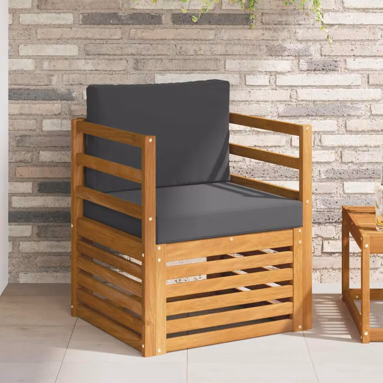 Set di divani da esterno da 2 posti vidaXL in legno di acacia massello con cuscini inclusi, disponibili nei colori antracite, marrone e grigio