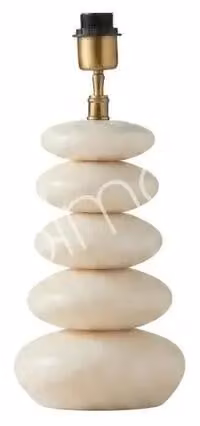 Lampada da tavolo WERN, marmo, diametro 20 cm, altezza 44 cm, color beige