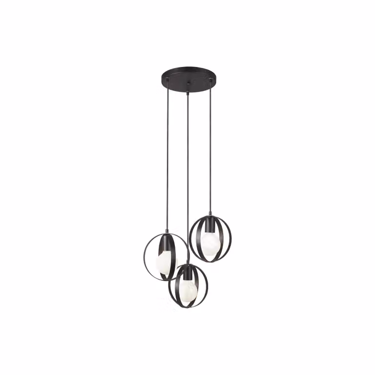 Viokef Lampada a sospensione Malou, dimmerabile, Nero, Soggiorno / Sala da pranzo, Metallo, Lampada a sospensione