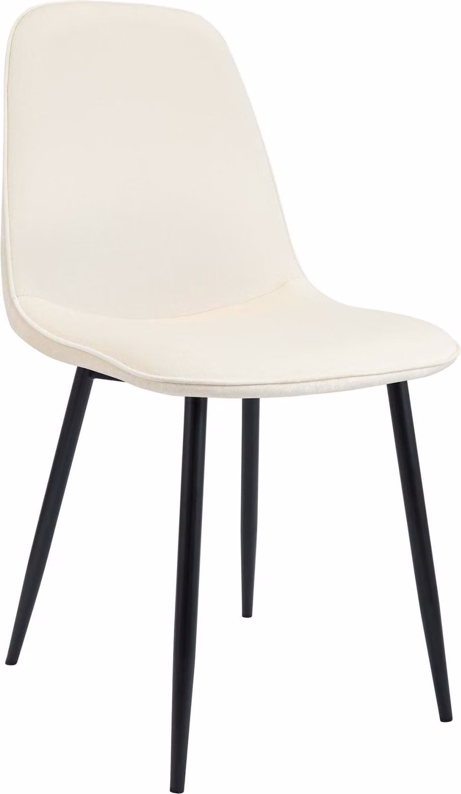 Sedia da pranzo in velluto color crema - Sedia da cucina - Elevato comfort di seduta fino a 150 kg di carico