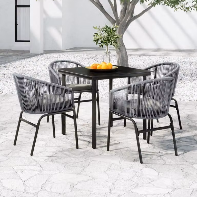 Maison Exclusive - Set da pranzo da giardino 5 pezzi, grigio