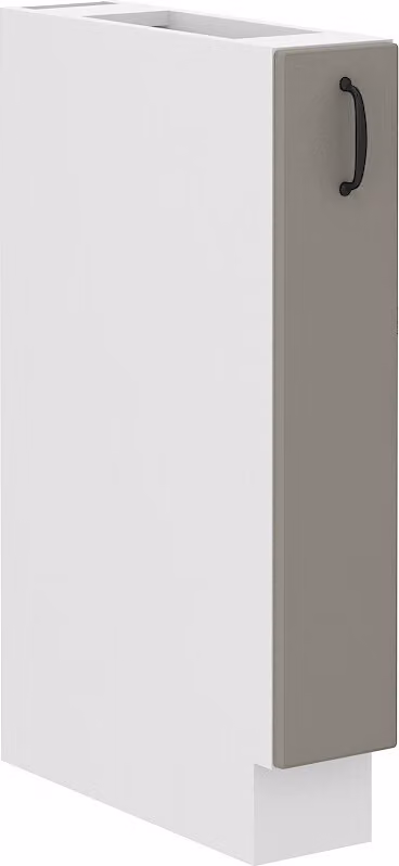 Armadietto estraibile SOPHIA - larghezza 15 cm, grigio chiaro / bianco