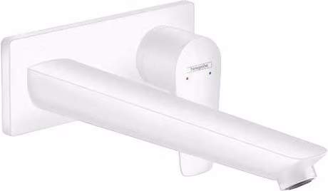 Rubinetto per lavabo a parete Hansgrohe Talis E con getto laminare, bianco opaco, H: 11.2 cm