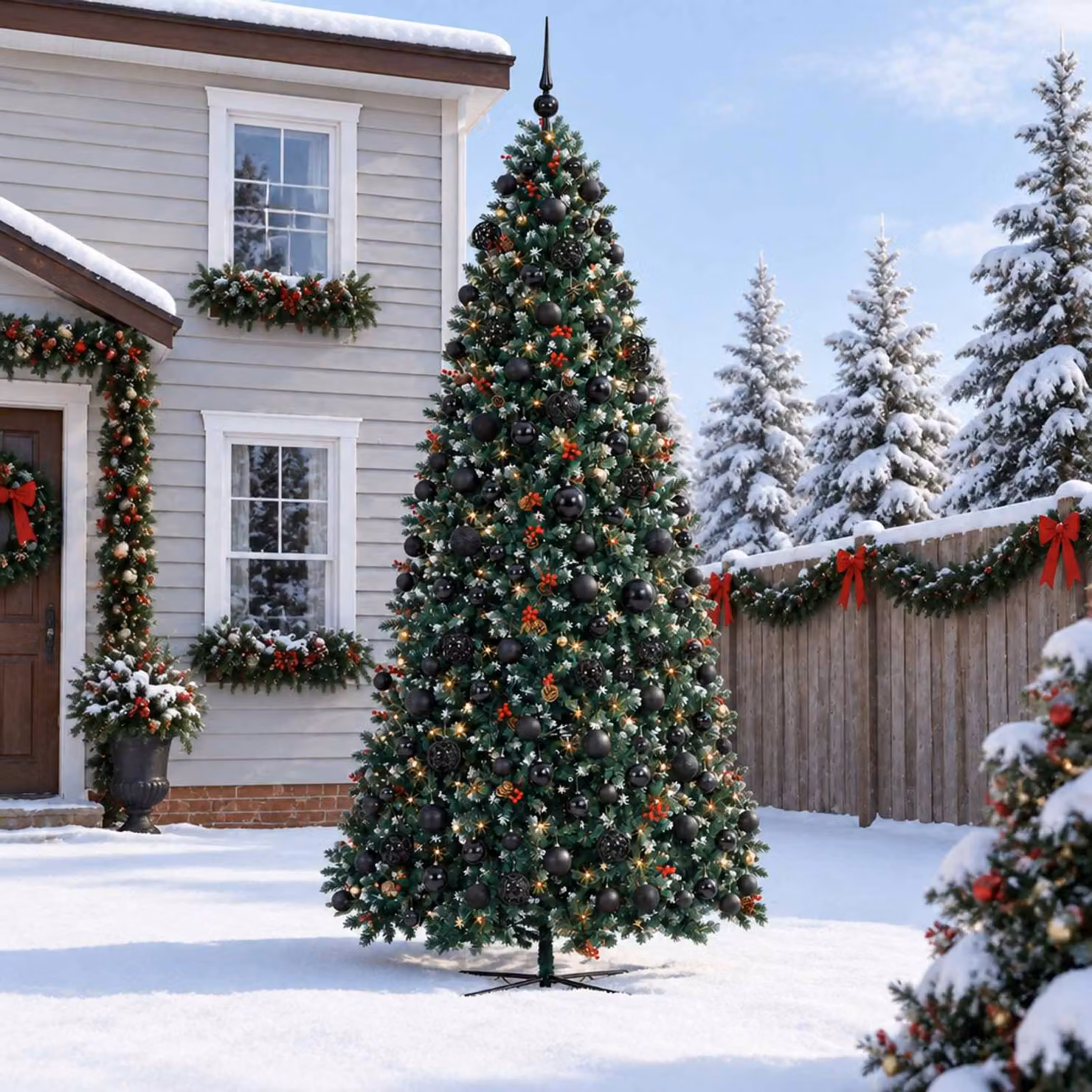 vidaXL Albero di Natale artificiale a cerniera con palline 400 cm