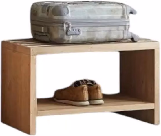 Porta valigie 1 ripiano cortina in legno massello di abete - Mobili 2G