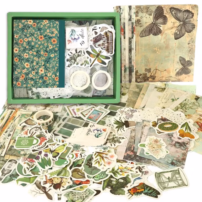 Set da scrapbooking vintage con motivi floreali