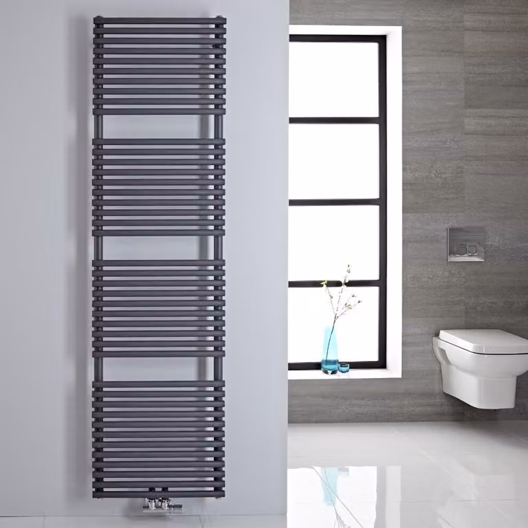 Termoarredo Scaldasalviette Interasse 5cm Attacchi Centrali 50mm Antracite 1800mm x 500mm 340W Tubi Diritti