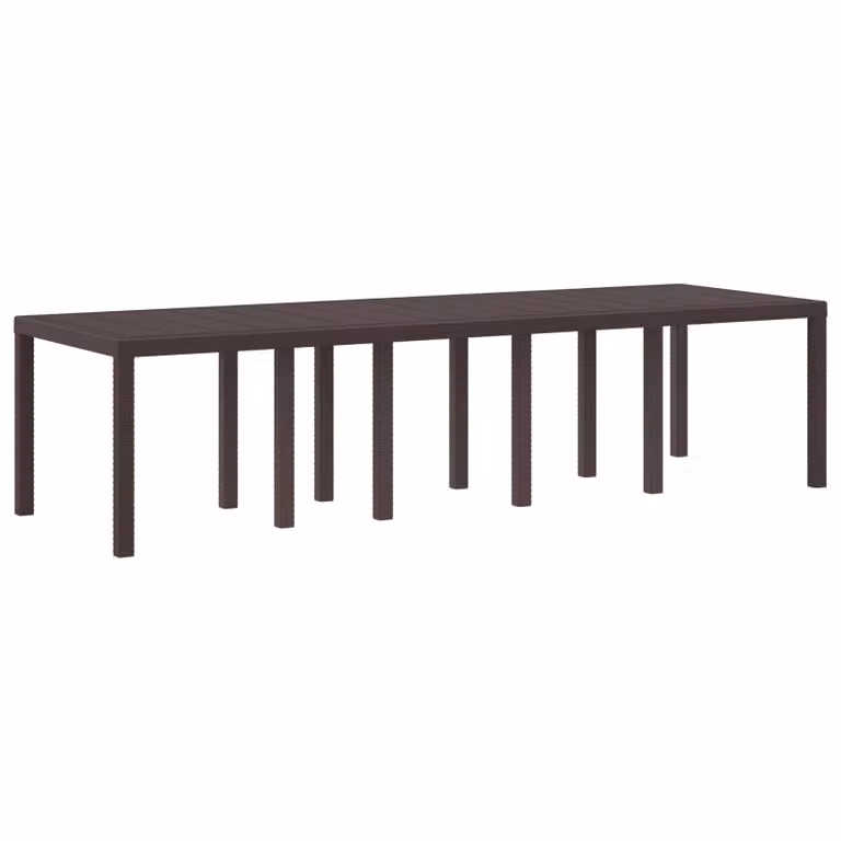 vidaXL Tavolo da giardino rettangolare in polyrattan marrone L: 300 cm, P: 100 cm, H: 73 cm