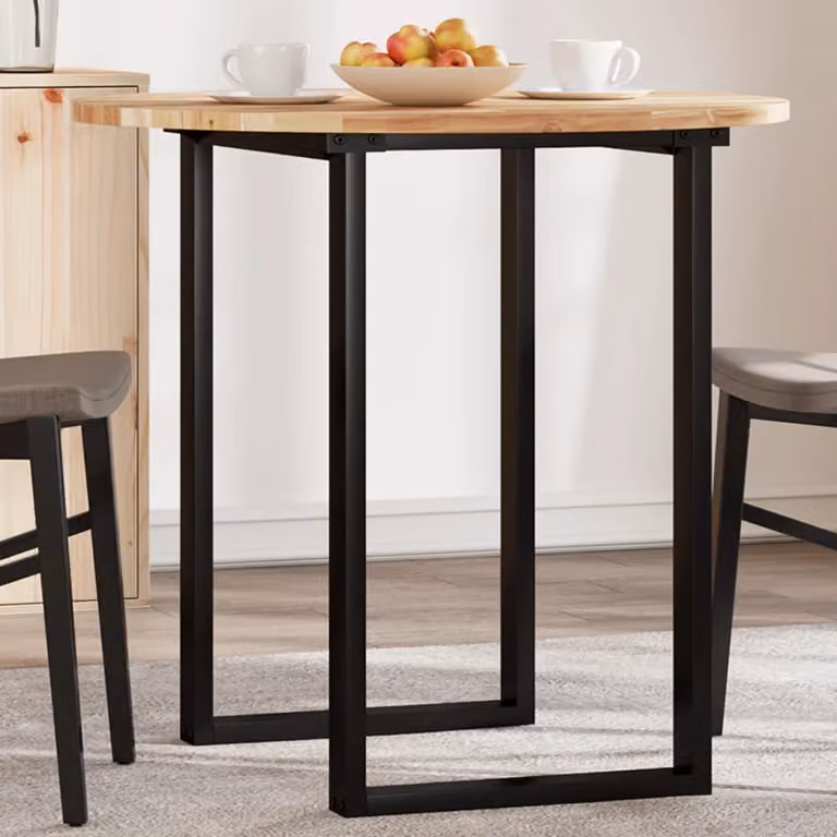 vidaXL Piano Tavolo Rotondo in Legno di Acacia Oliato Marrone Ø80 x 2 cm