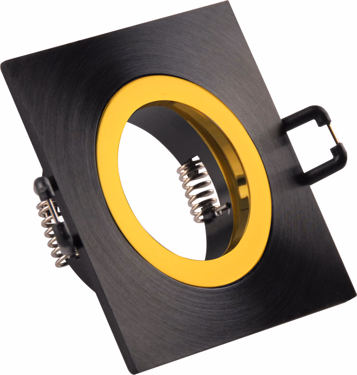 Lampada da incasso quadrata nero-oro con portalampada GU10 FEBE 323361 Polux