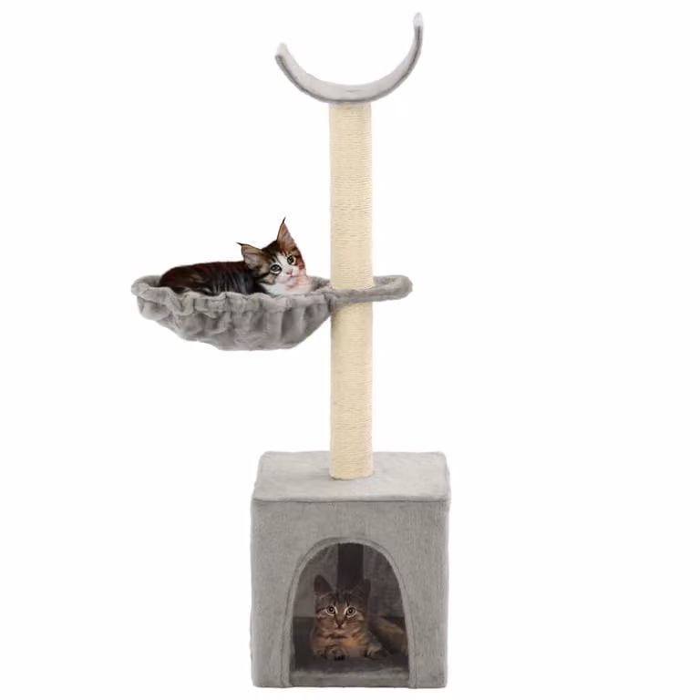 vidaXL Tiragraffi per gatti con tiragraffi in sisal 105 cm Grigio