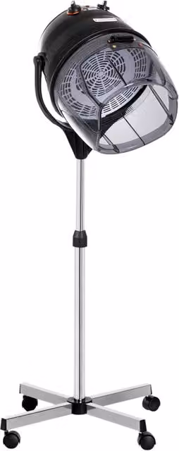 Asciugacapelli a casco Zephmum 1180W con timer e ruote, Nero, H 115-165 x L 65 x P 65 cm