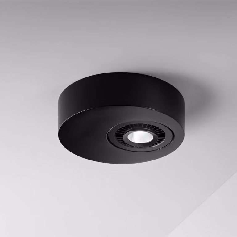 Egger Licht Plafoniera a LED Geo, Nero, Corridoio, Alluminio, Moderno, Plafoniera LED