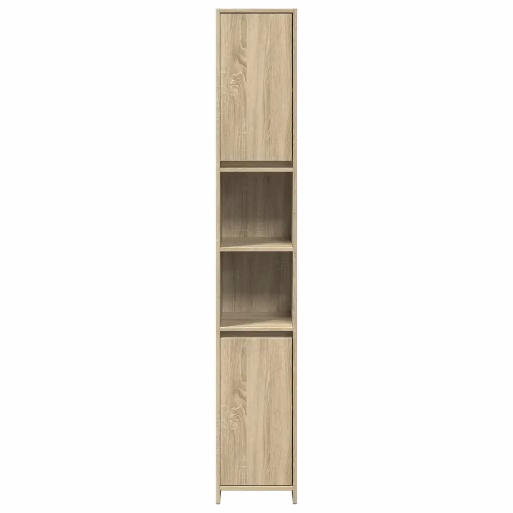 Mobiletto da bagno moderno HELLOSHOP26 in composito color rovere, L/P/H: 30 x 30 x 183,5 cm – 2