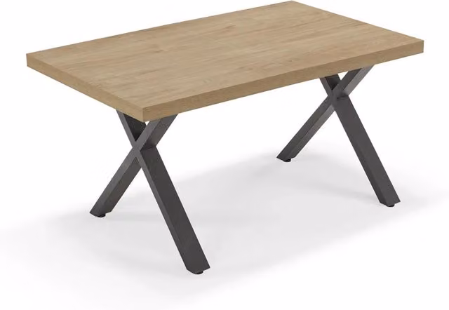 Tavolo allungabile da pranzo Noce Nodato 145x85 MADE IN ITALY modello PABLO fino a 195 CM per sala da pranzo, cucina e soggiorno, design moderno con top in melaminico