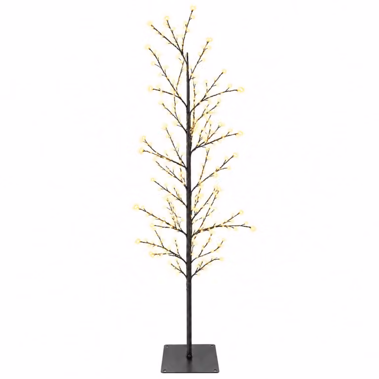 vidaXL Albero di Natale a betulla Nero 150 cm Acciaio 360 LED