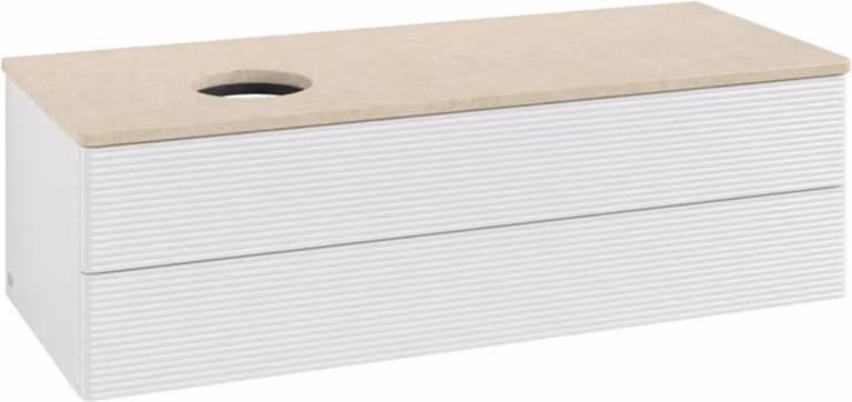 Mobiletto V&B con struttura frontale, con illuminazione Antao 120x36x50cm, WBP botti. Lac