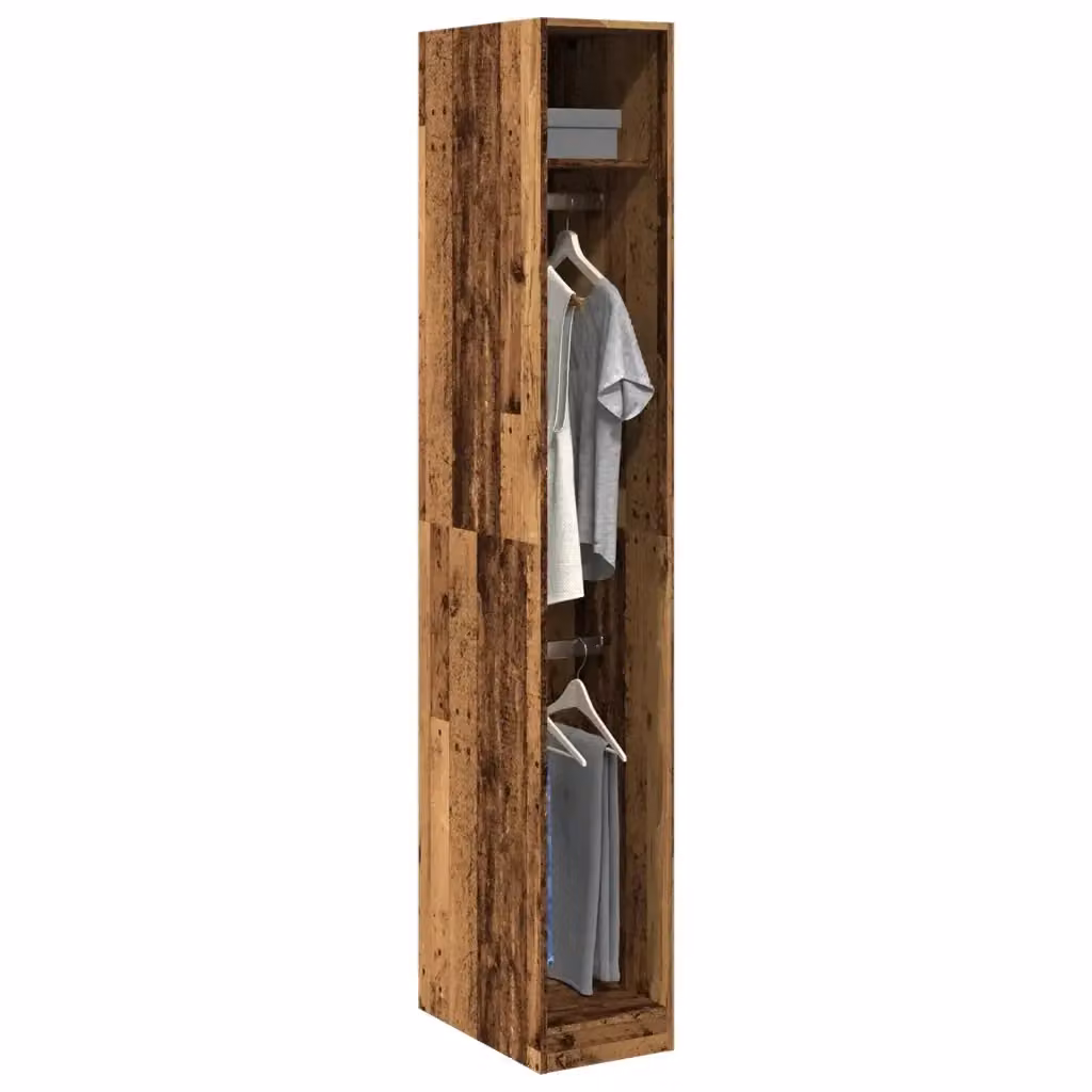 Armadio a muro DESIGN IN in legno marrone con ante a battente e appendiabiti L/P/H: 50 x 30 x 200 cm – 2