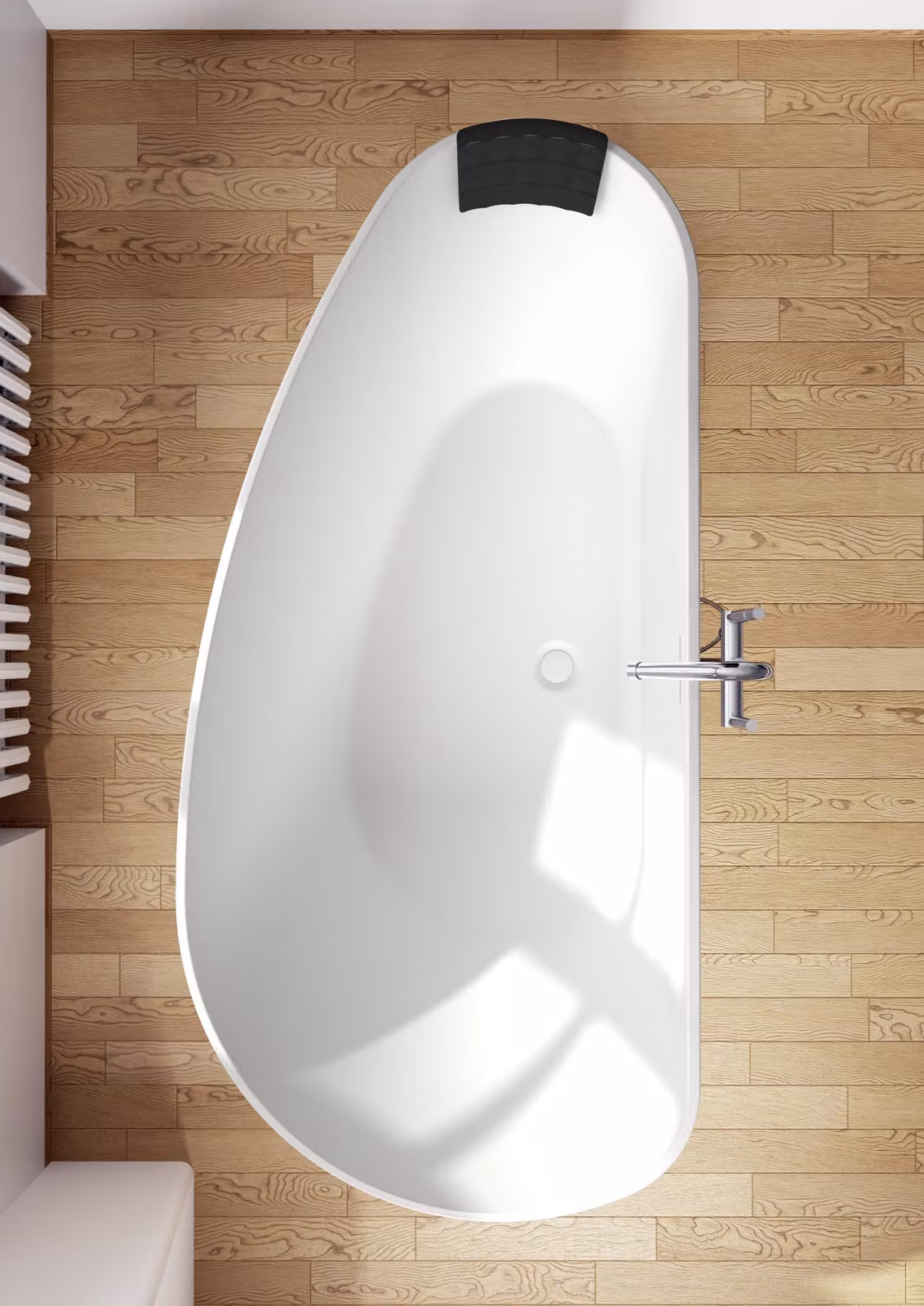 RIHO Granada baignoires en pose libre, SOLIDSurface, 170x80x60cm, 274 Betteres, blanc satiné, B121001105, B121001105