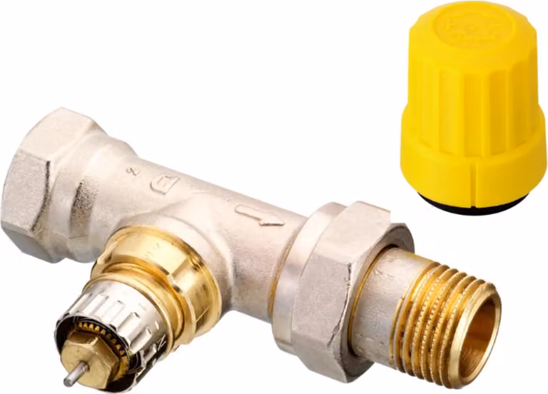 Corpo valvola Danfoss RA-UN 15 R 1/2, diritto passante, nichelato opaco