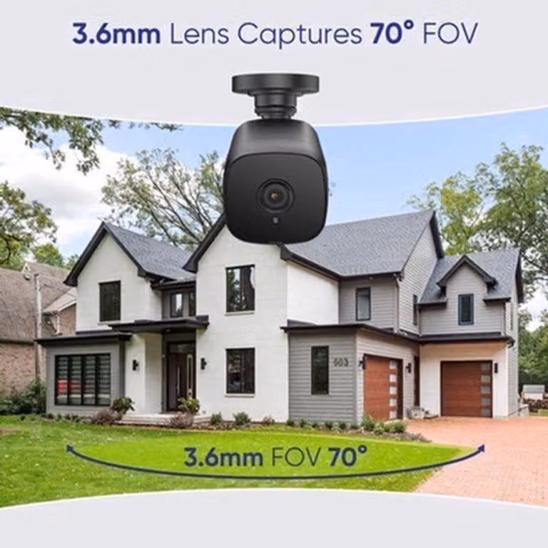 Sistema di telecamere di sicurezza - Risoluzione 5MP - 6 telecamere per esterni - Colore nero, resistente agli agenti atmosferici