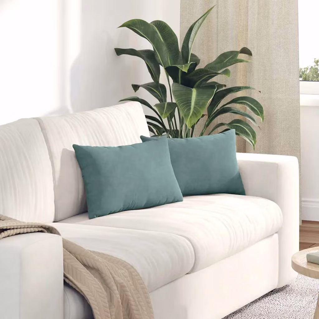 Set di 2 cuscini da divano vidaXL in tessuto a coste verde, L 50 cm x P 30 cm x H 30 cm