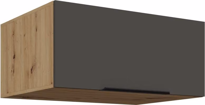 Cappa aspirante profonda LUNARA - larghezza 80 cm, grafite / rovere artigianale