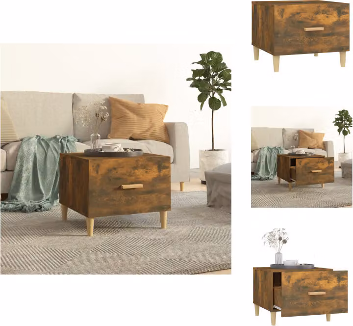 vidaXL Tavolino in rovere affumicato 50x50x40 cm materiale a base di legno - Tavolini da caffè