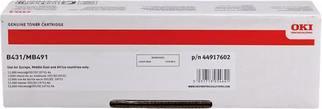 ORIGINAL OKI toner nero 44917602 B431/MB491 ~12000 Seiten