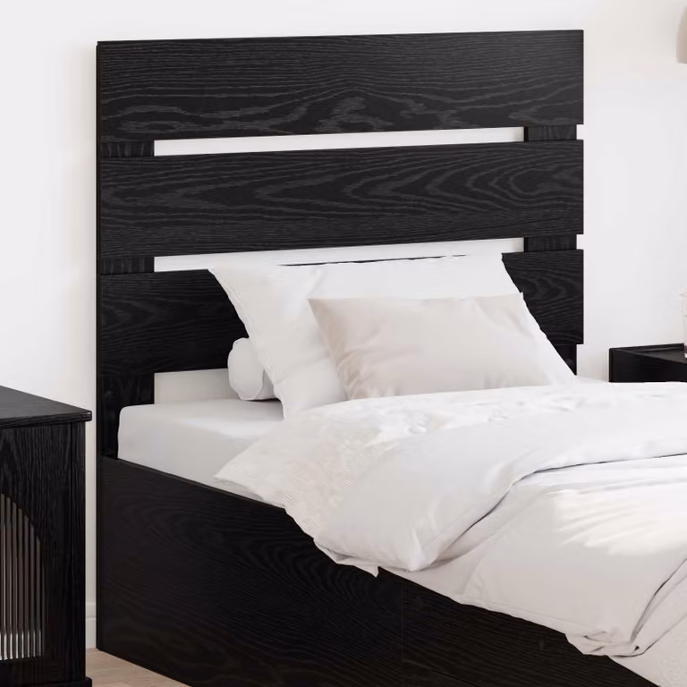 Testiera per letto moderna vidaXL in legno ingegnerizzato nero opaco