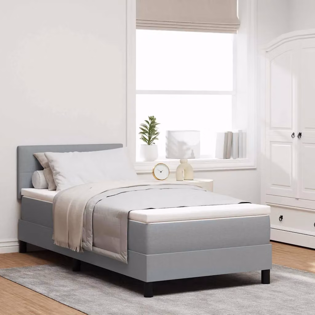 Letto ibrido con testiera vidaXL in tessuto grigio, L 80 x P 200 cm