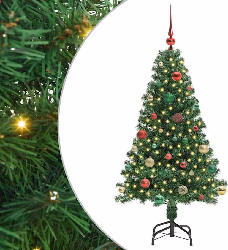 Albero di Natale artificiale con 150 LED Verde 150 cm