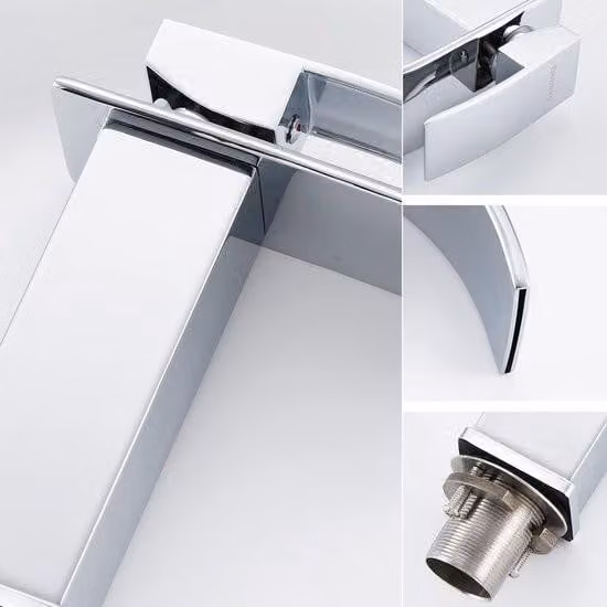 Rubinetto a cascata per bagno miscelatore per lavabo in acciaio inox cromato per bagno miscelatore per lavabo freddo e caldo miscelatore monocomando rubinetti per lavabo