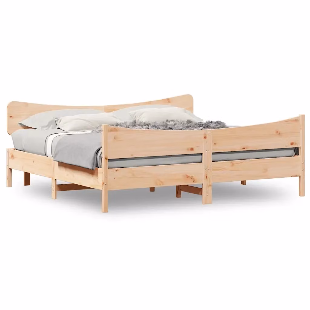 vidaXL Giroletto in Legno Massello di Pino con Doghe Rigide, Colore Marrone, 200x200 cm – 2