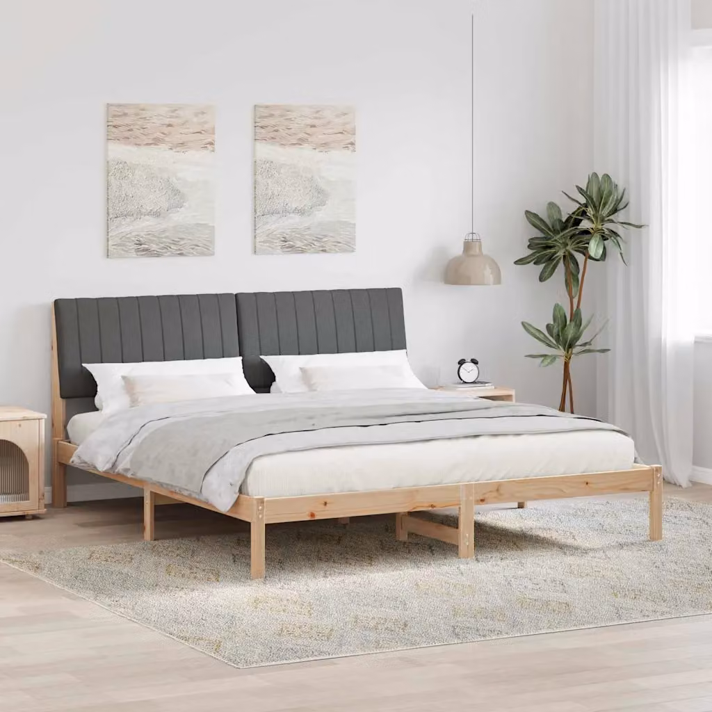 Struttura del letto moderna in pino massello vidaXL, colore marrone, L/P: 180 x 200 cm – 1