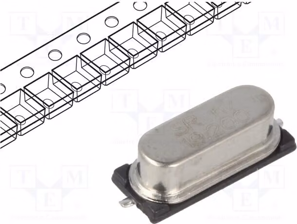 2 x Risonatore: Quarzo 19,2 MHz, SMD, 20 pF, 30 ppm, HC49SMD 19.2M-49SMD-SR, risonatore a quarzo