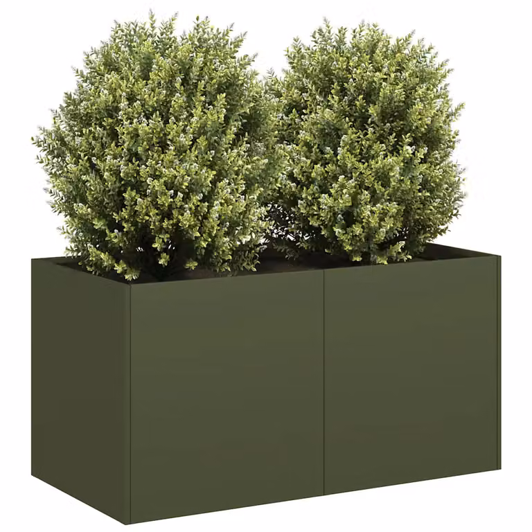 Fioriera vidaXL in acciaio verde, L 80 x P 40 x H 40 cm