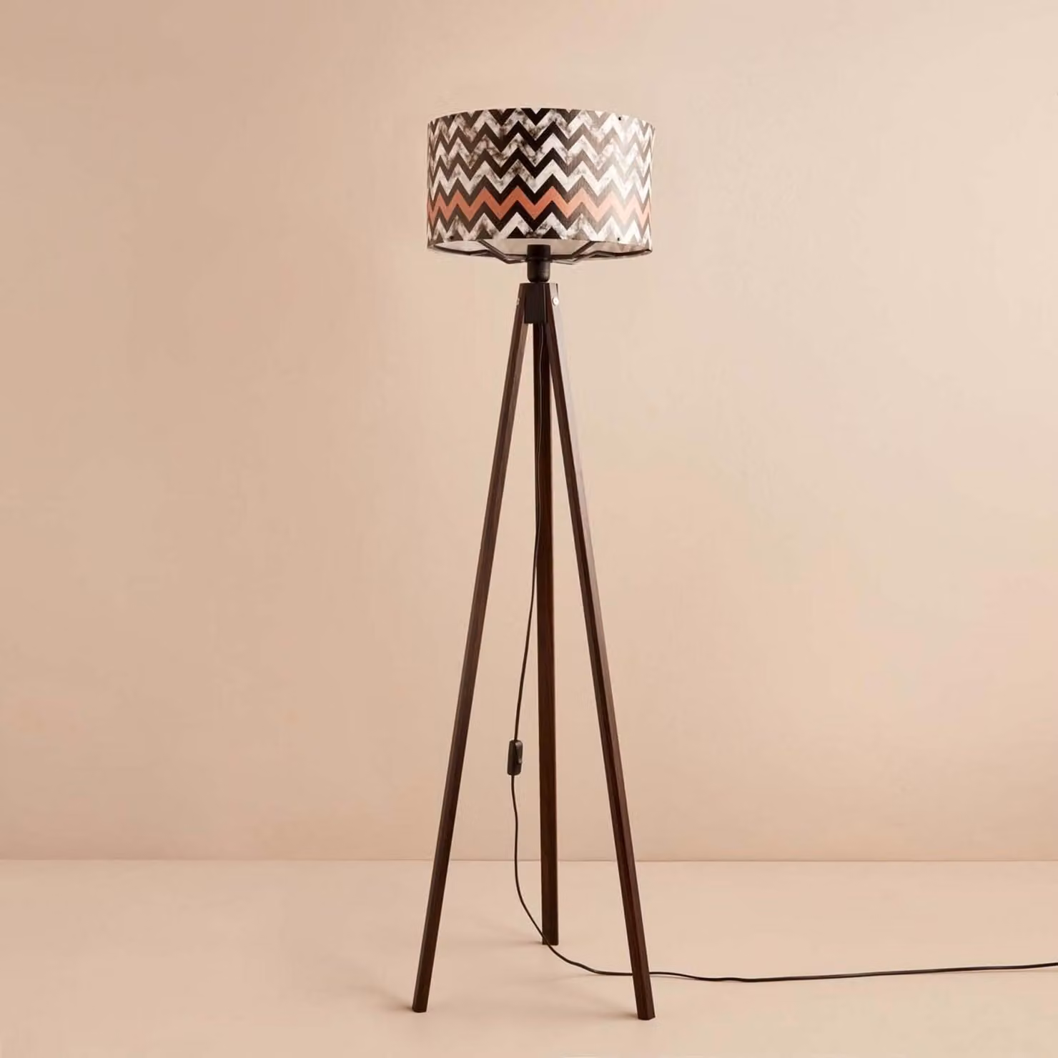 Opviq, AYD-3463, Lampada da terra, 100 % tessuto, nero, 21 x 21 x 140 cm