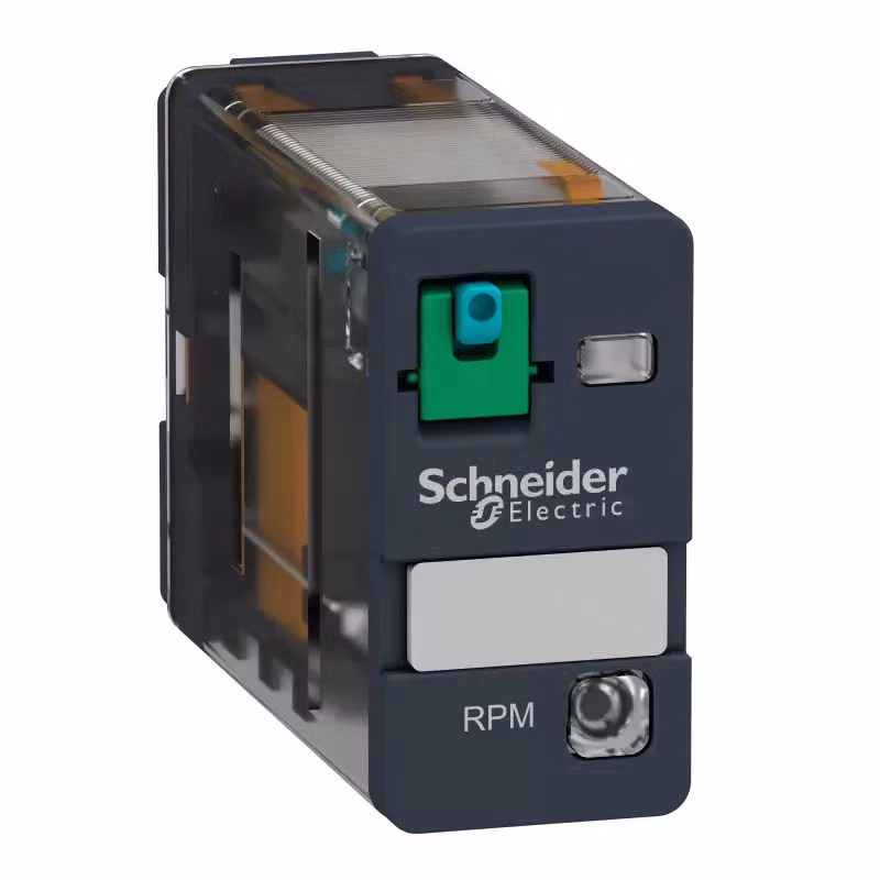 Relè di potenza Schneider Electric RPM, 1 W, 15 A, 24 VDC, con LED, con pulsante di prova RPM12BD