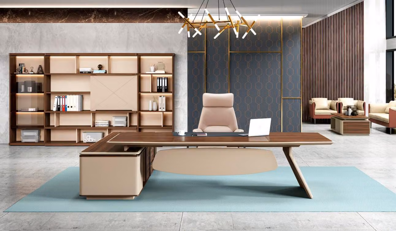 Büro Tisch Bürotisch Arbeitstisch Schreibtisch Büromöbel Holz Braun