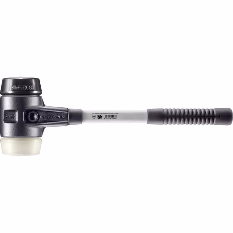 Mazza SIMPLEX soft-face con alloggiamento in TE rinforzato e impugnatura in fibra di vetro, Ø 80, composizione gomma / nylon