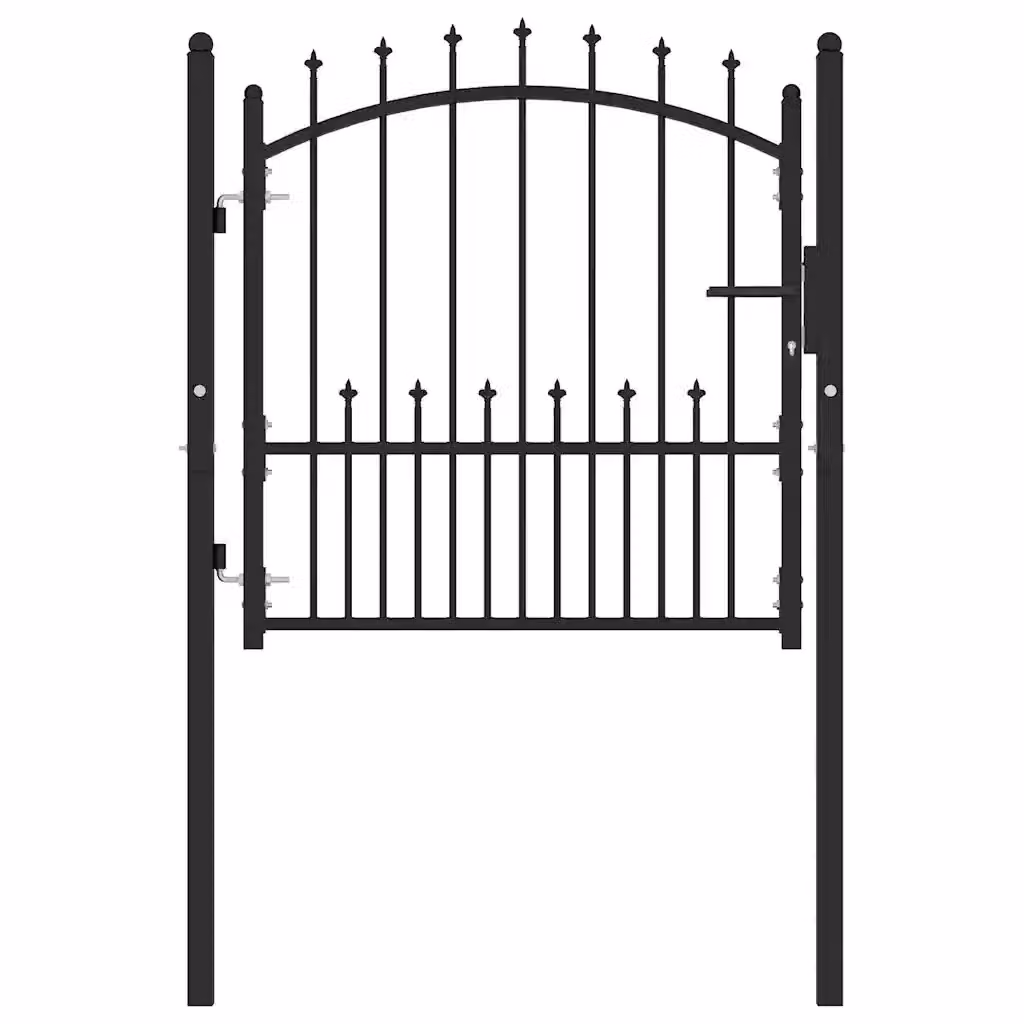 Cancello per recinzione EMMEN con punte in acciaio Nero L: 104 cm, H: 97 cm CFW3585762 – 2