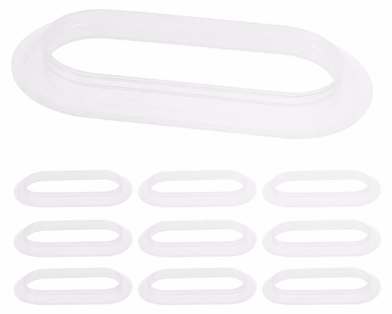 Maniglie in plastica, set da 10, trasparenti, 11 x 5,5 x 3 cm, robuste