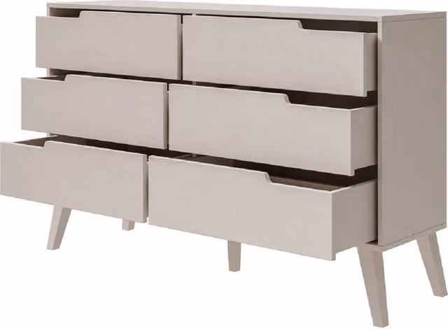 Cassettiera Contenitore Con 6 Cassetti In Melaminico Design Minimal Moderno Ampia Capacità Per Camera Da Letto Soggiorno Ingresso E Corridoio 137 X 80 X 40 Cm Cashmere